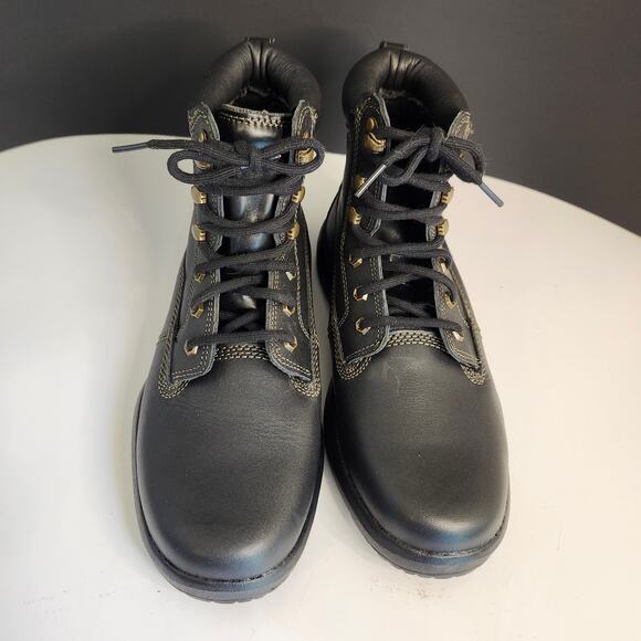 Dr Comfort Mens Leather Boss Black Work Boots #9510 Sz 10W Goth Biker Military main image 5